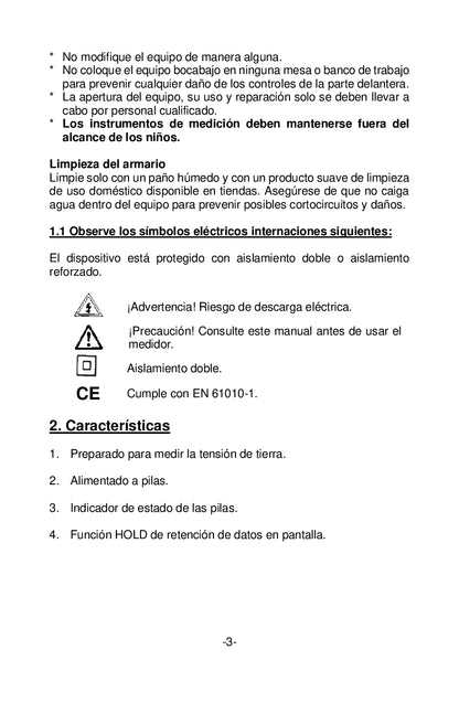 Medidor Digital de Tierra Peaktech P2700 , 0-2000Ω, CAT III 1000V MARCA PEAKTECH