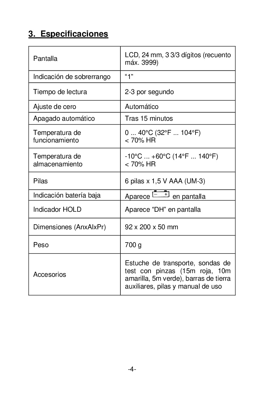 Medidor Digital de Tierra Peaktech P2700 , 0-2000Ω, CAT III 1000V MARCA PEAKTECH