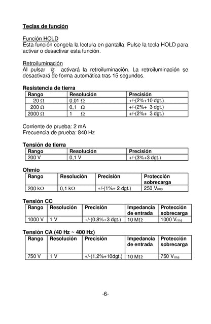 Medidor Digital de Tierra Peaktech P2700 , 0-2000Ω, CAT III 1000V MARCA PEAKTECH