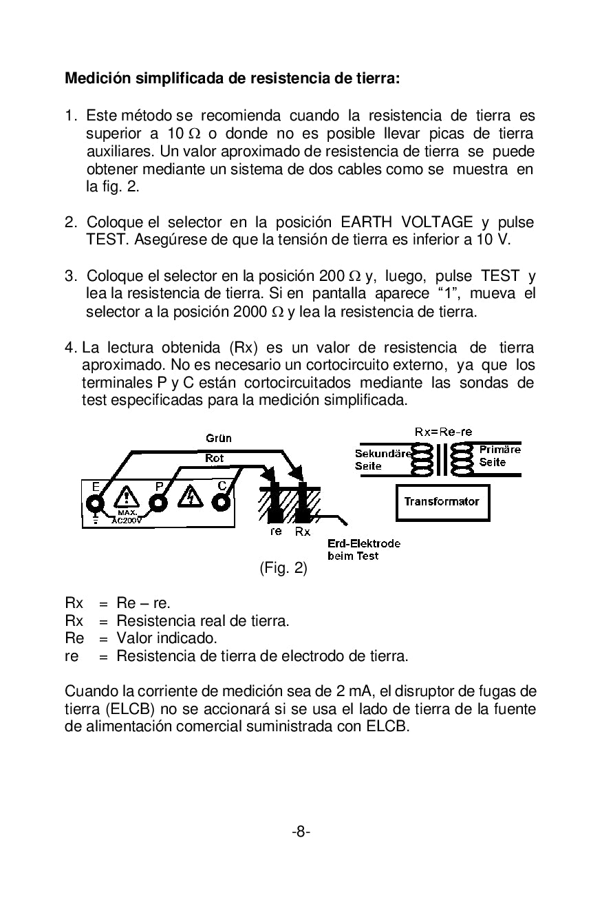 Medidor Digital de Tierra Peaktech P2700 , 0-2000Ω, CAT III 1000V MARCA PEAKTECH