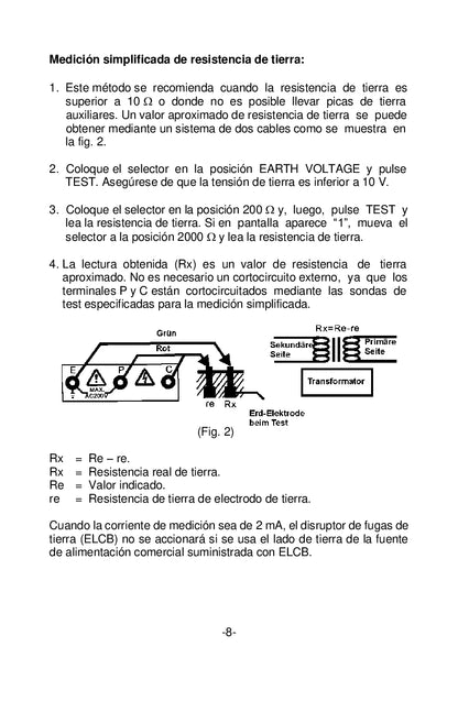 Medidor Digital de Tierra Peaktech P2700 , 0-2000Ω, CAT III 1000V MARCA PEAKTECH