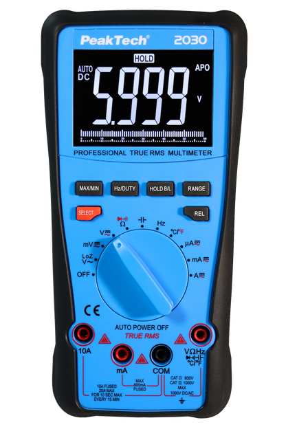 Multímetro Digital Peachtech P2030 TrueRMS 1000V 6000 counts